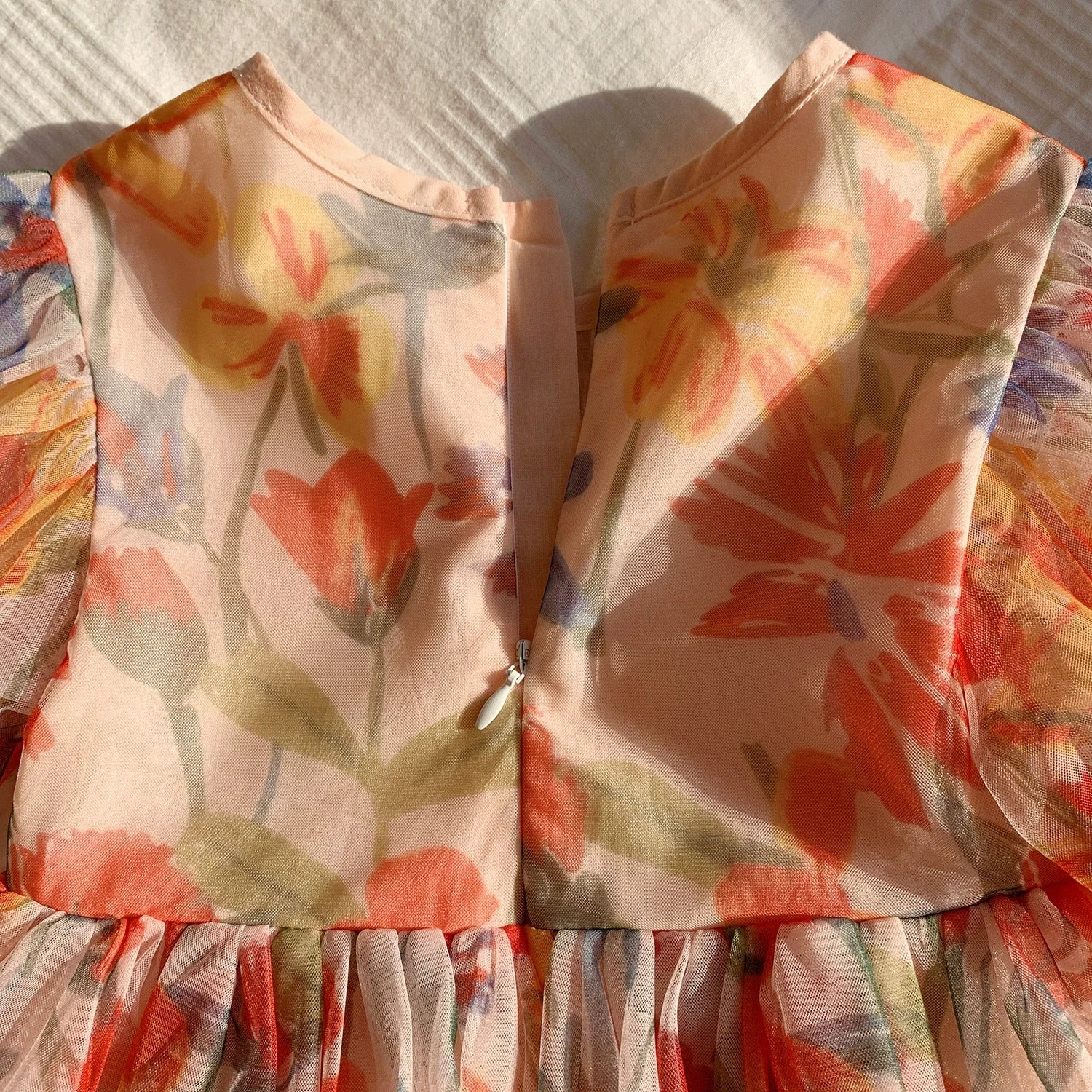 Vestido Infantil de Tule Floral