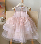 Vestido Infantil Festa Rosa Flores