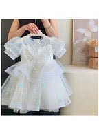 Vestido de Festa Infantil Bordado Brilhantes