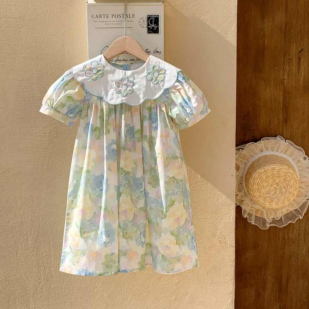 Vestido Infantil de Verão Flores