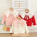 Conjunto Infantil Tricô Laço com Florzinha