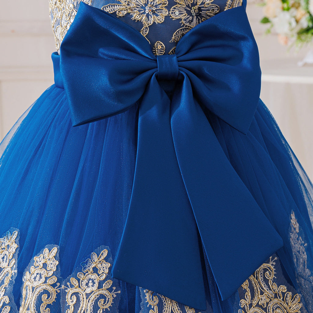 Vestido de Festa Rendado com Laço
