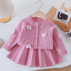 Conjunto Infantil Feminino Tricô Lacinhos