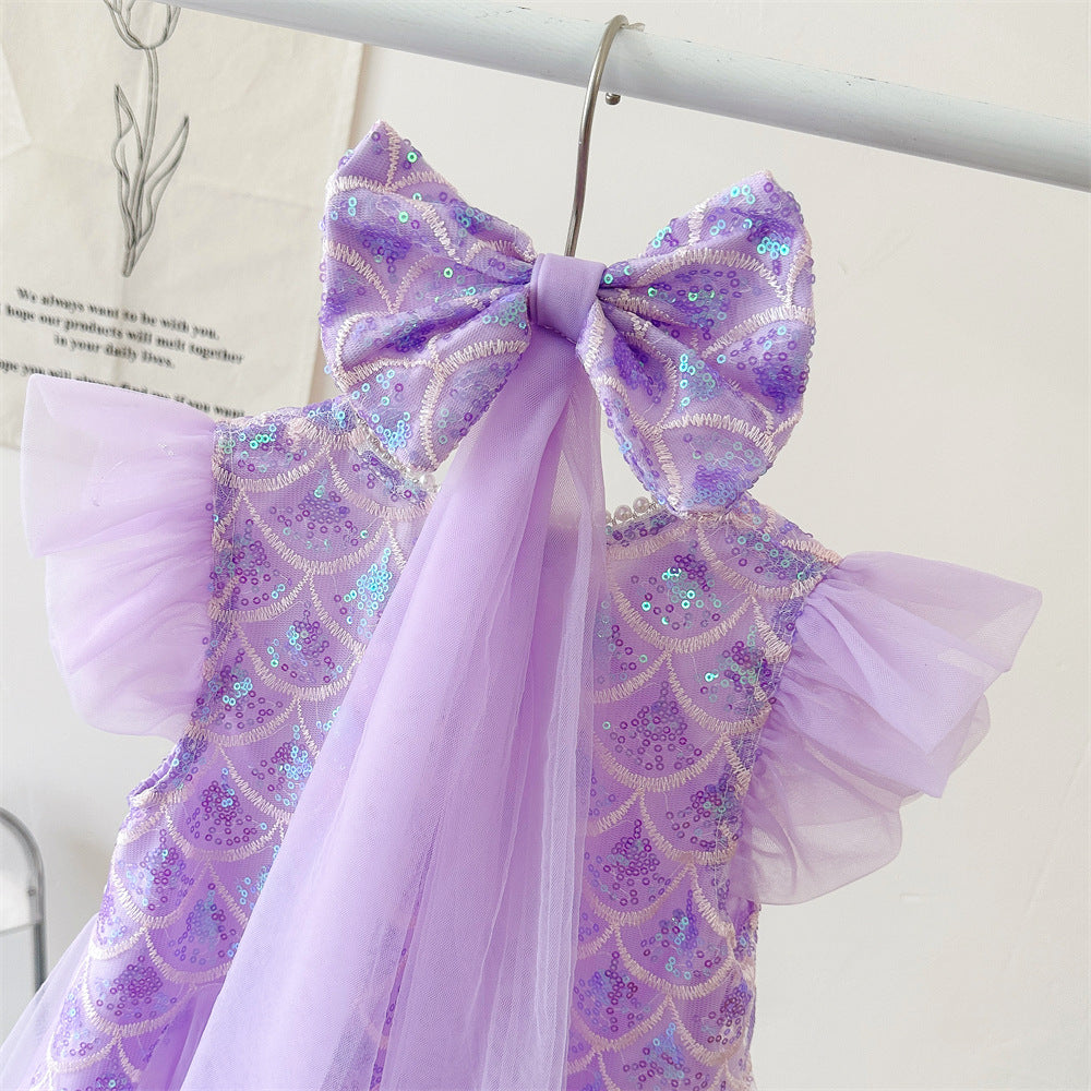 Vestido Infantil Sereia Brilhante