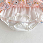 Body Infantil Feminino Xadrez Coelhinhos