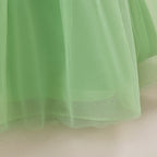 Vestido Infantil Verde Florzinhas e Lacinho