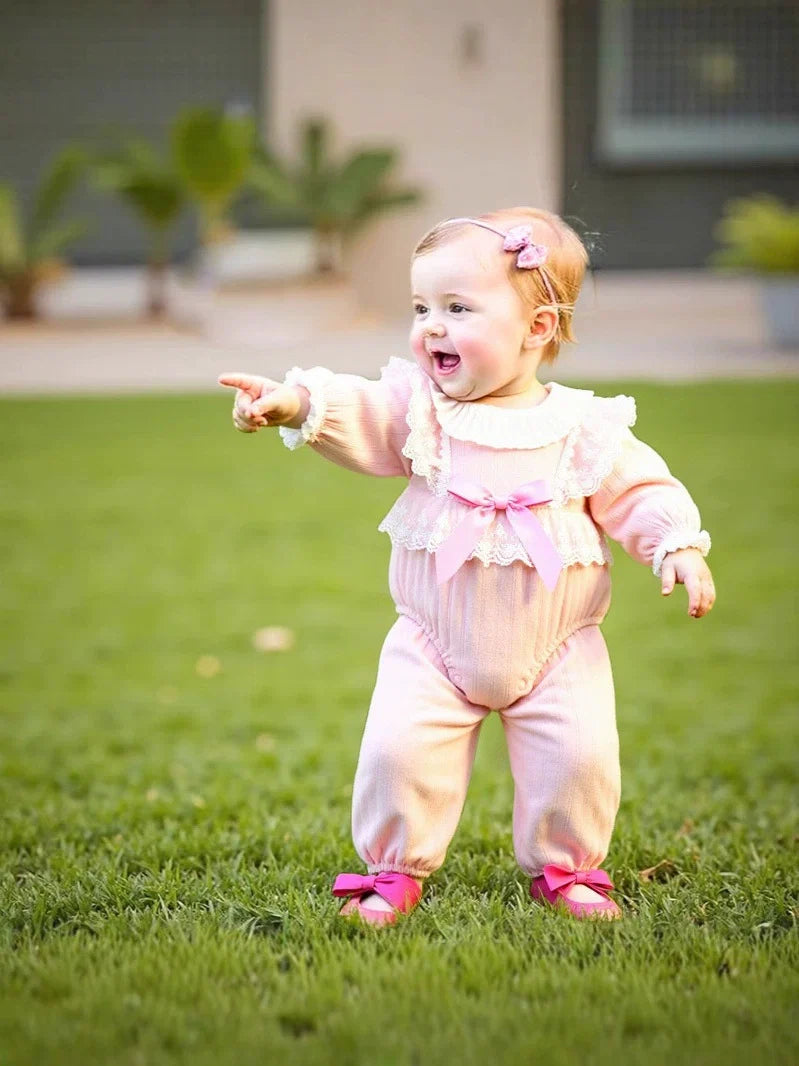 Body Infantil com Renda e Lacinho