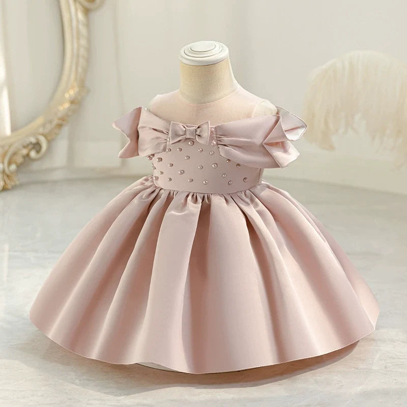 Vestido de Festa Delicado Pérolas Lacinho