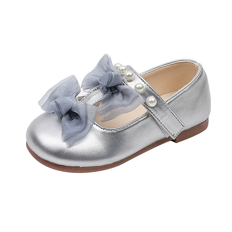 Sapato Infantil Feminino Pérolas Lacinho