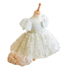 Vestido Infantil de Festa Flores Lacinho