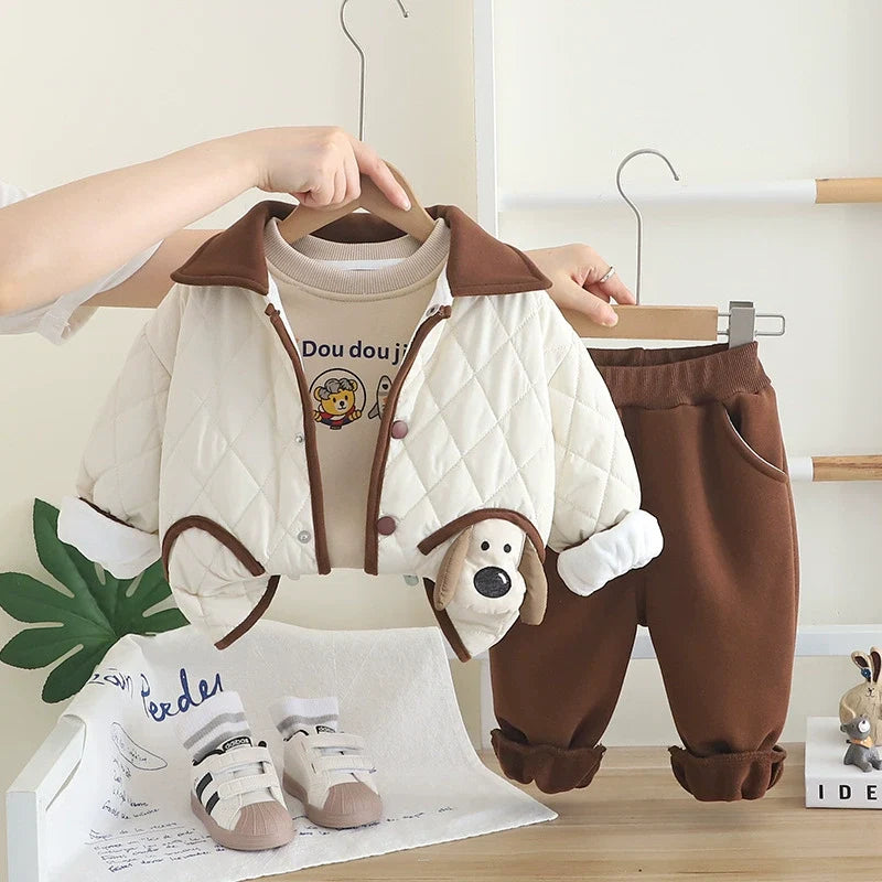 Conjunto Infantil Masculino 3 Peças Cachorrinho
