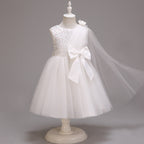 Vestido Infantil Alça Tule Laço