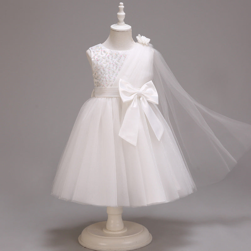 Vestido Infantil Alça Tule Laço