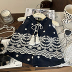 Conjunto Infantil Feminino Bordado Floral