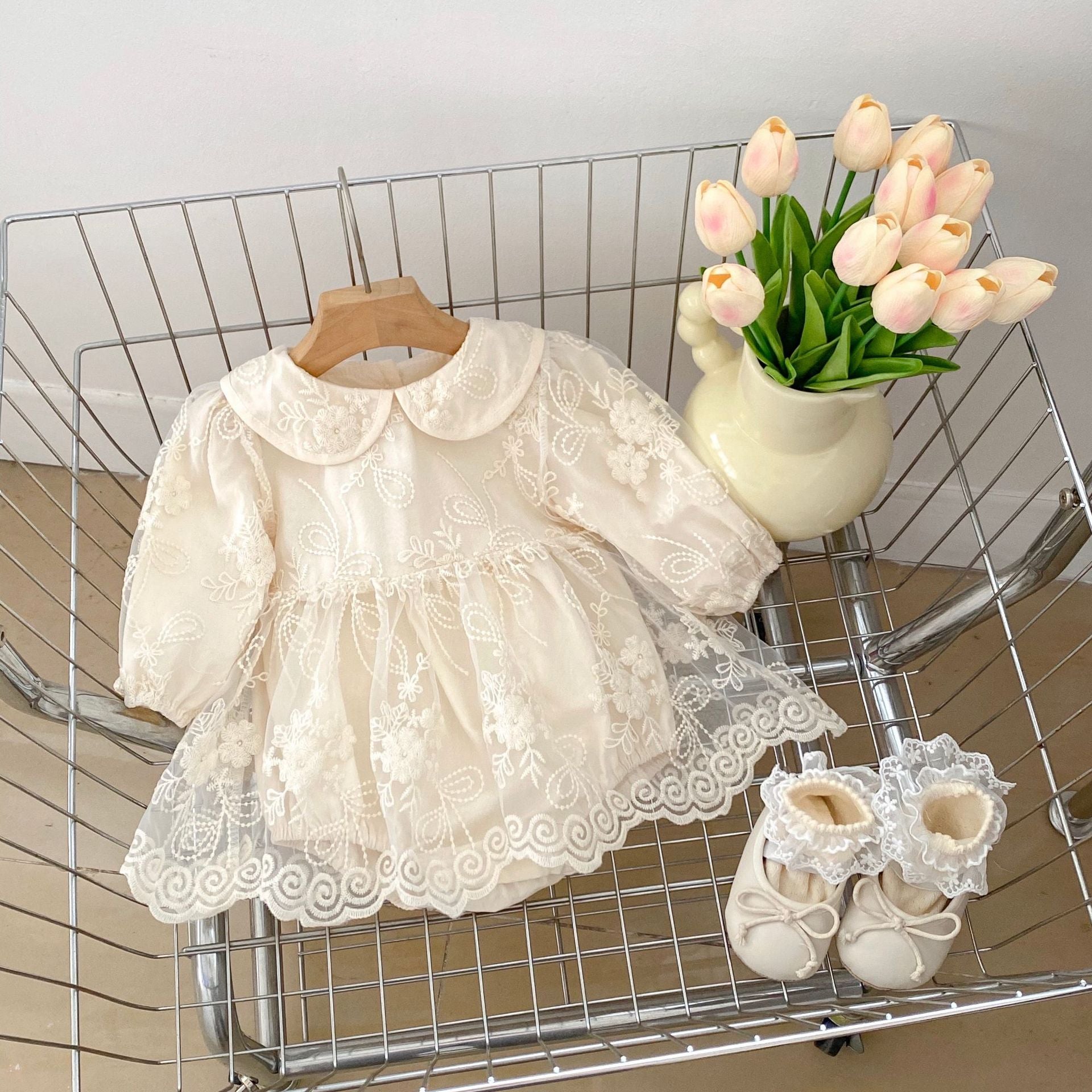 Vestido Infantil Rendado Floral