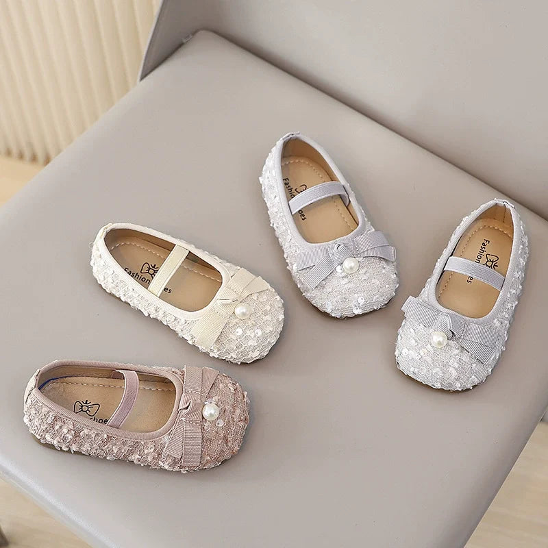 Sapato Infantil Brilhante Pérola