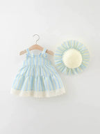 Vestido Infantil Lístras Lacinhos + Chapéu