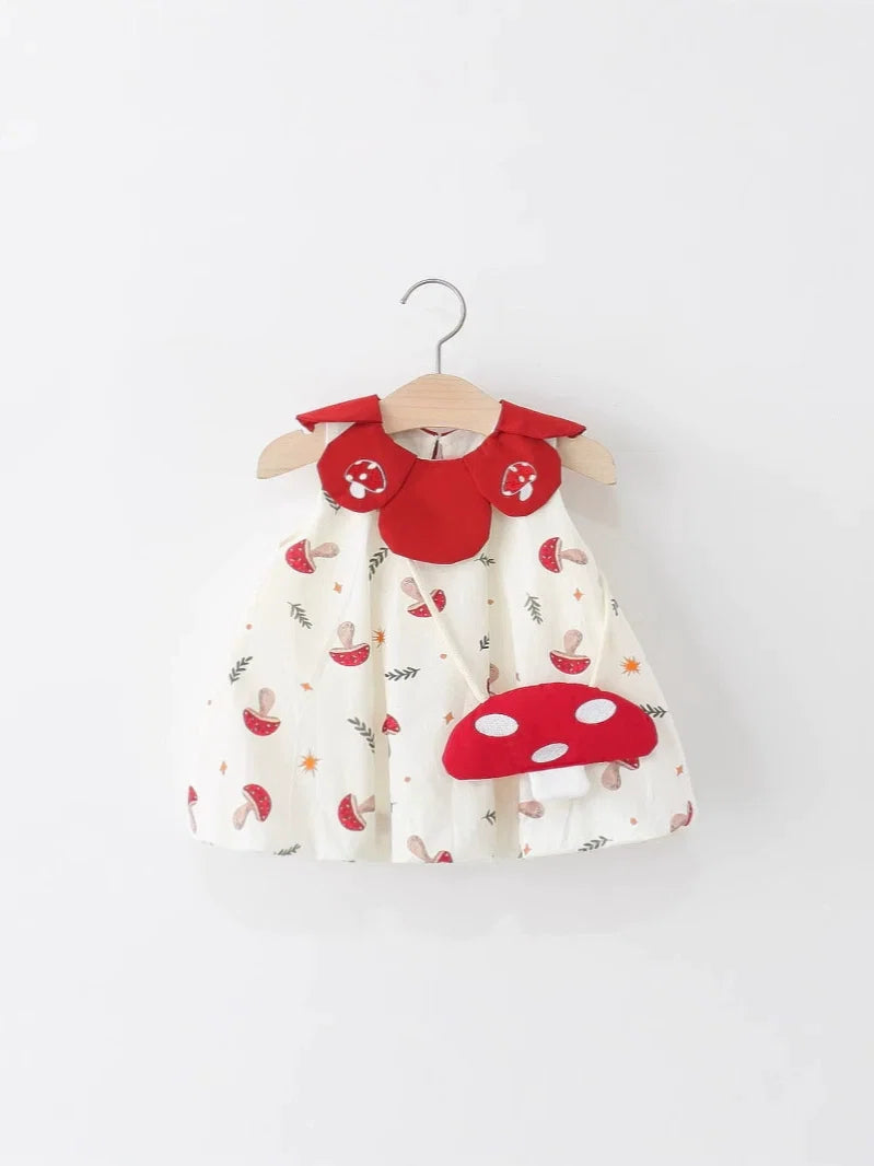 Vestido Infantil Verão Cogumelos