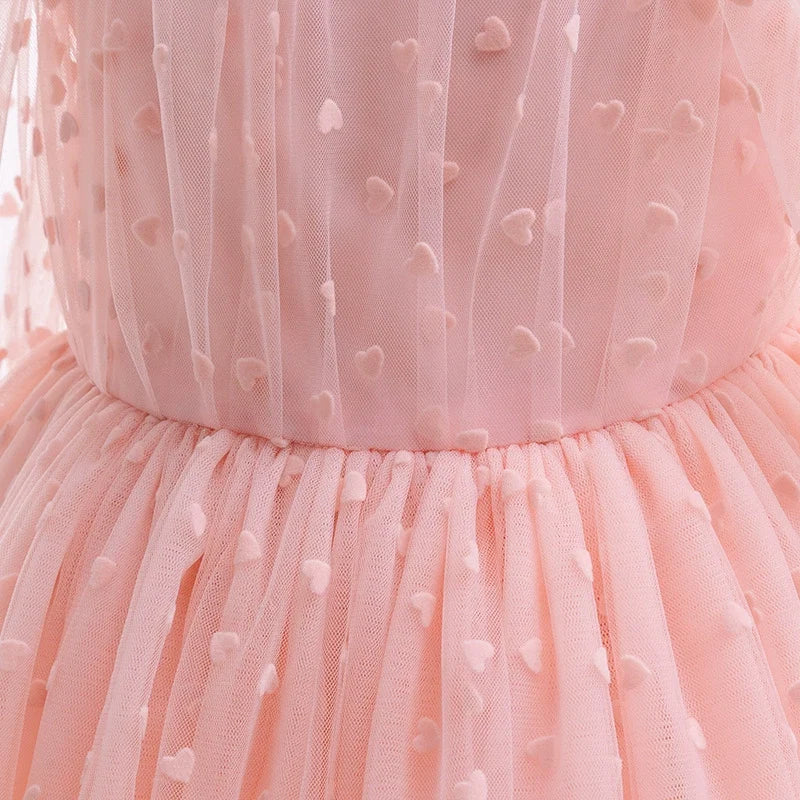Vestido de Festa Infantil Tule Coraçõeszinhos