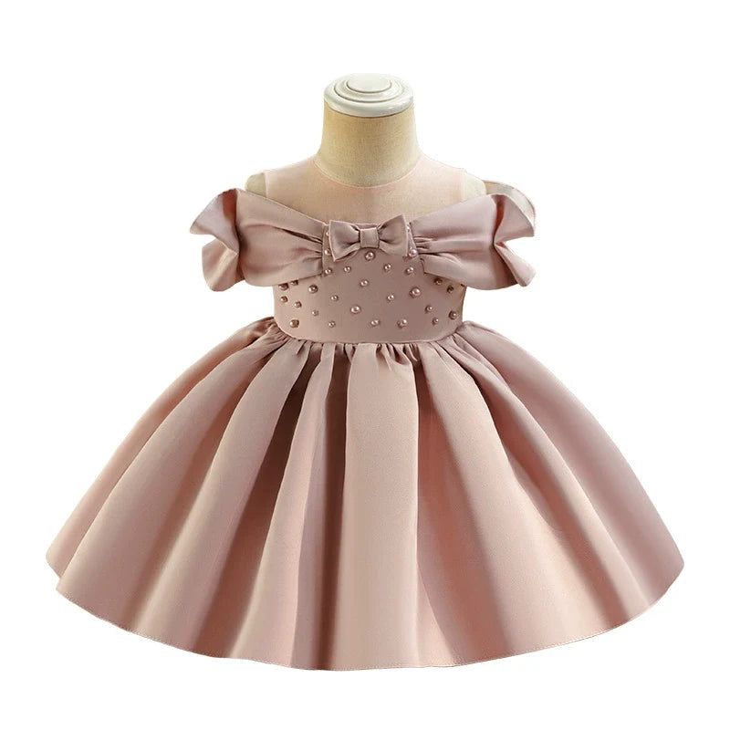 Vestido de Festa Delicado Pérolas Lacinho