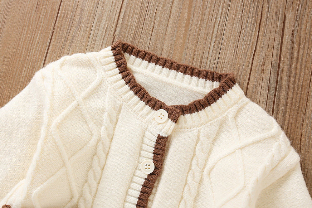Conjunto Infantil Feminino Tricô Mussi Florzinhas