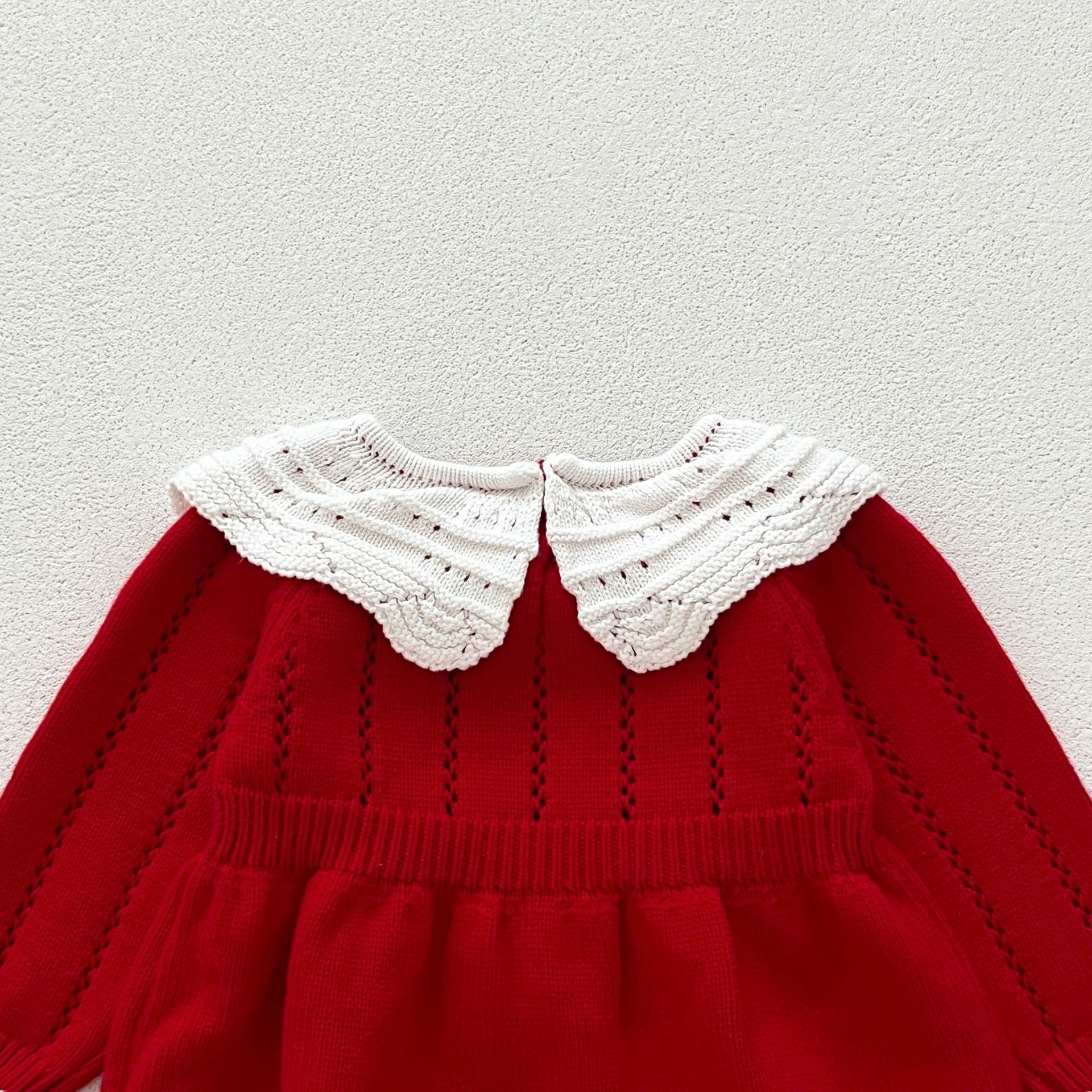 Body Infantil de Tricô Vermelho