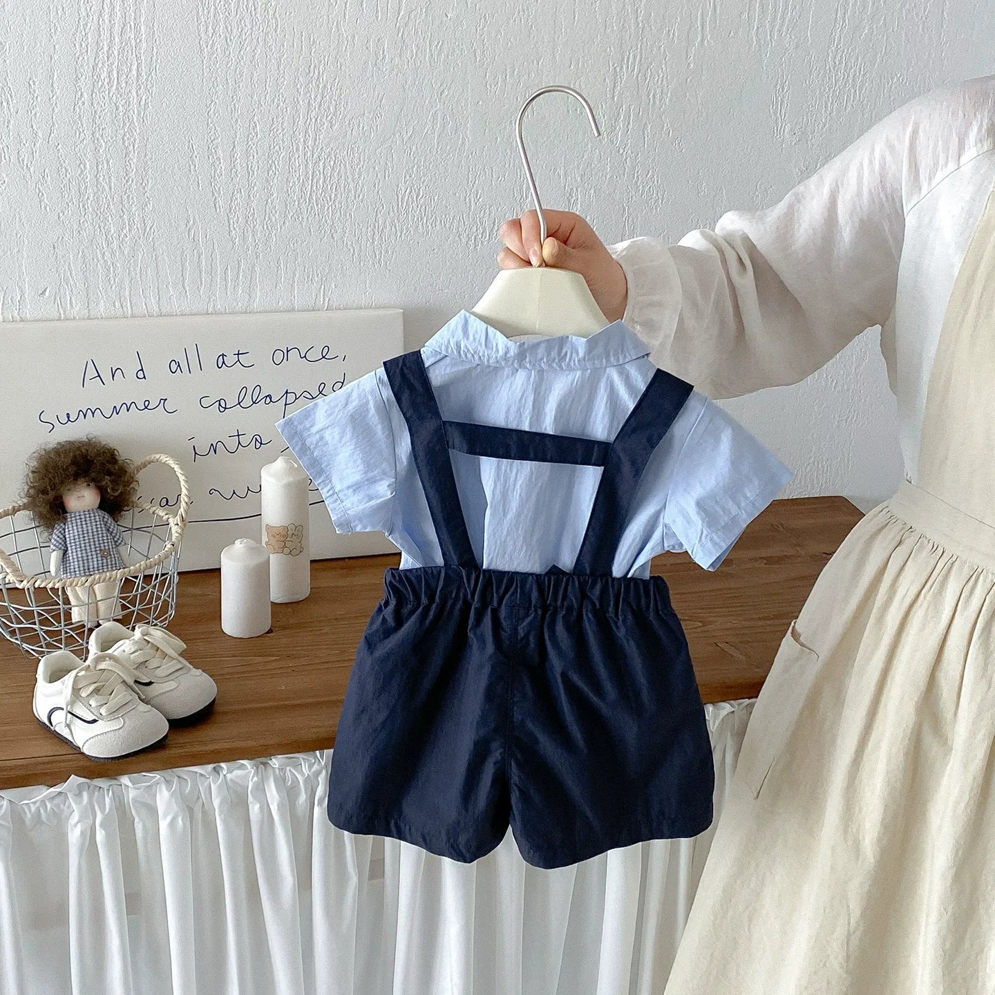 Conjunto Infantil Jardineira Gravatinha