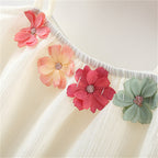Vestido Infantil com Flores + Chapéu