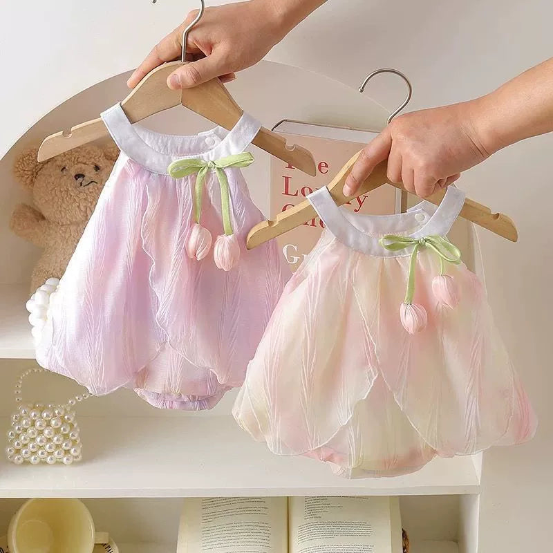 Body Infantil Feminino Tulipas