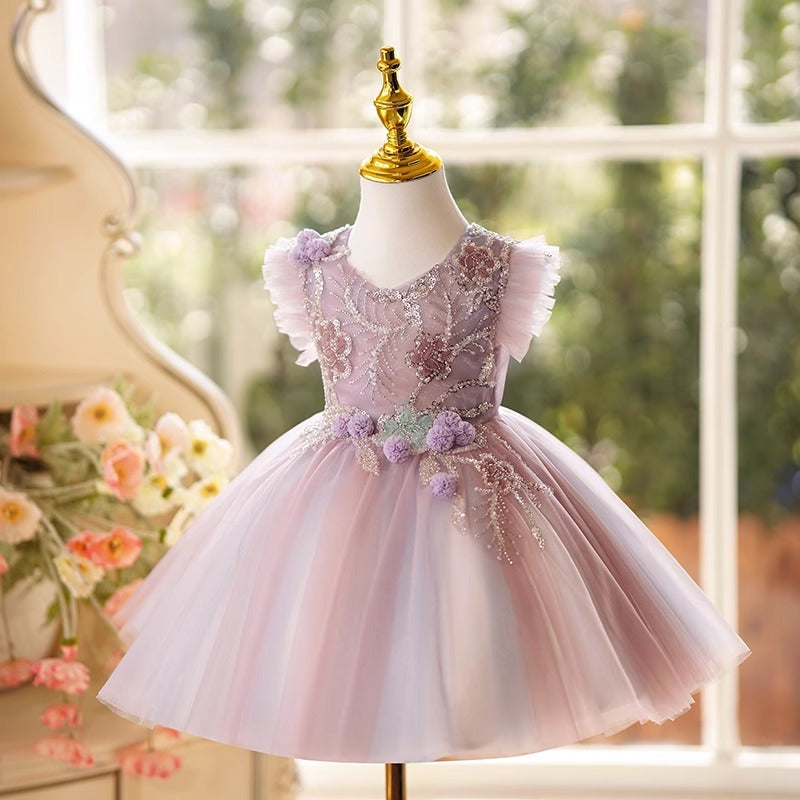 Vestido de Festa Roxo Florzinhas