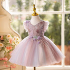 Vestido de Festa Roxo Florzinhas
