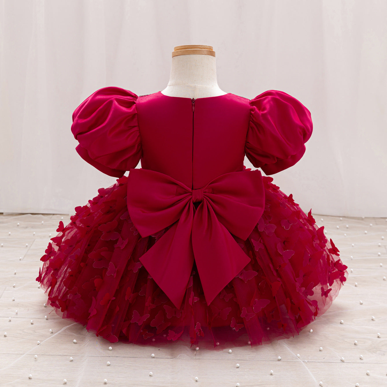 Vestido de Festa Infantil Borboletas e Laço