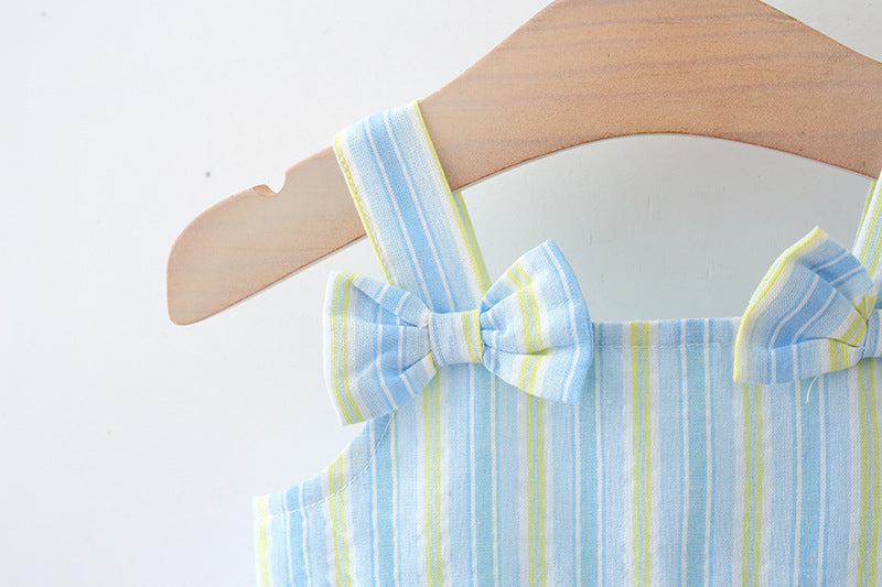 Vestido Infantil Lístras Lacinhos + Chapéu