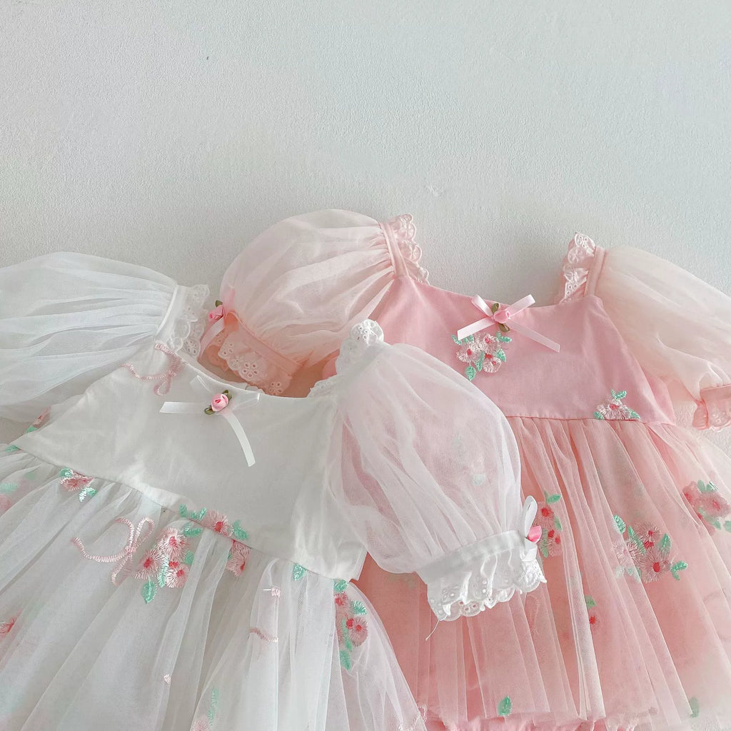 Vestido Infantil Tule Florzinhas