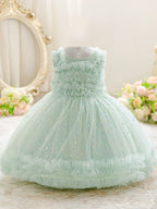 Vestido De Festa Infantil Brilhos e Pérolas
