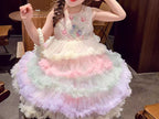 Vestido Infantil Florzinhas e Tule Colorido