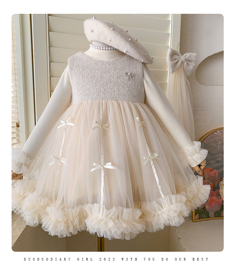 Vestido Infantil Lacinhos + Manga Longa