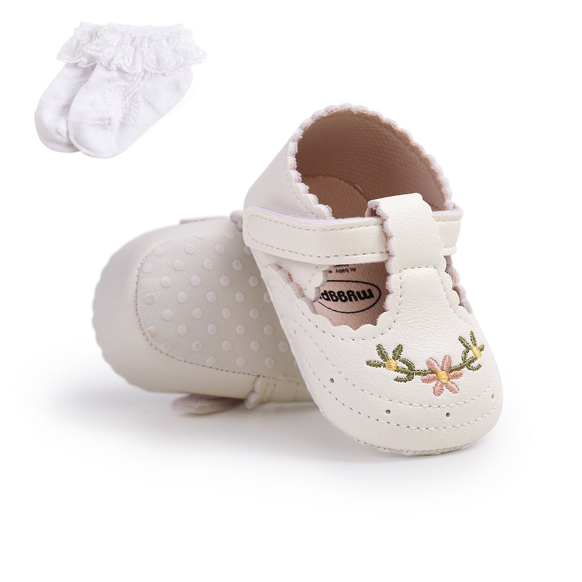 Sapato Infantil Feminino Bordado Florzinhas