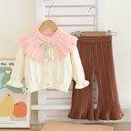Conjunto Infantil Tricô Laço com Florzinha