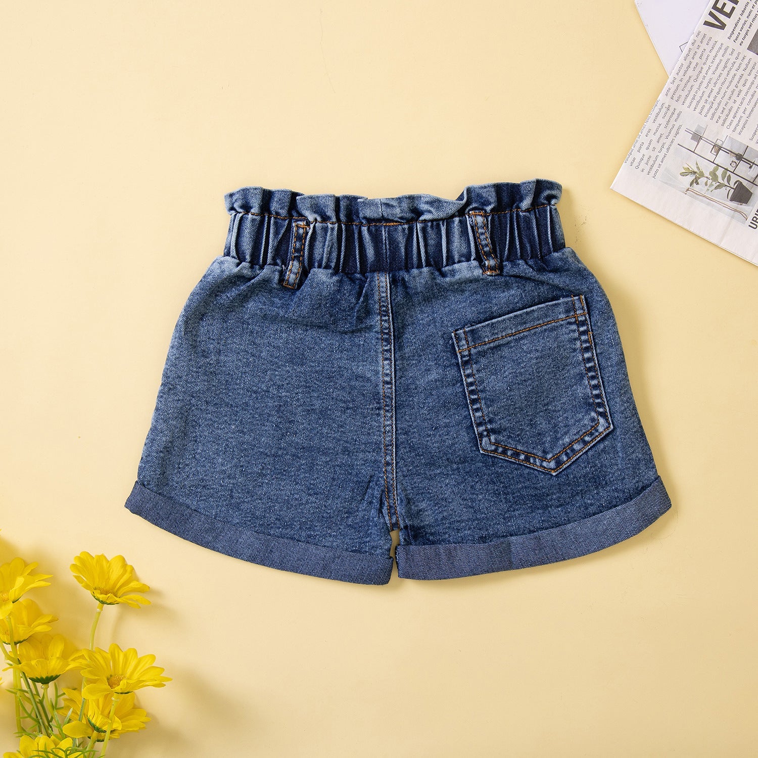 Conjunto Infantil Feminino Jeans Lacinho