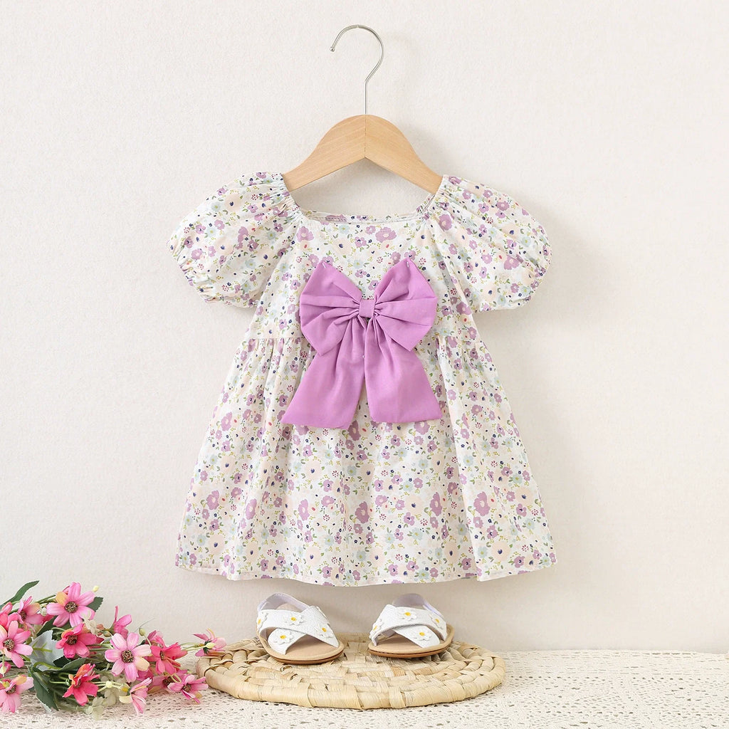 Vestido Infantil Florzinhas e Laço