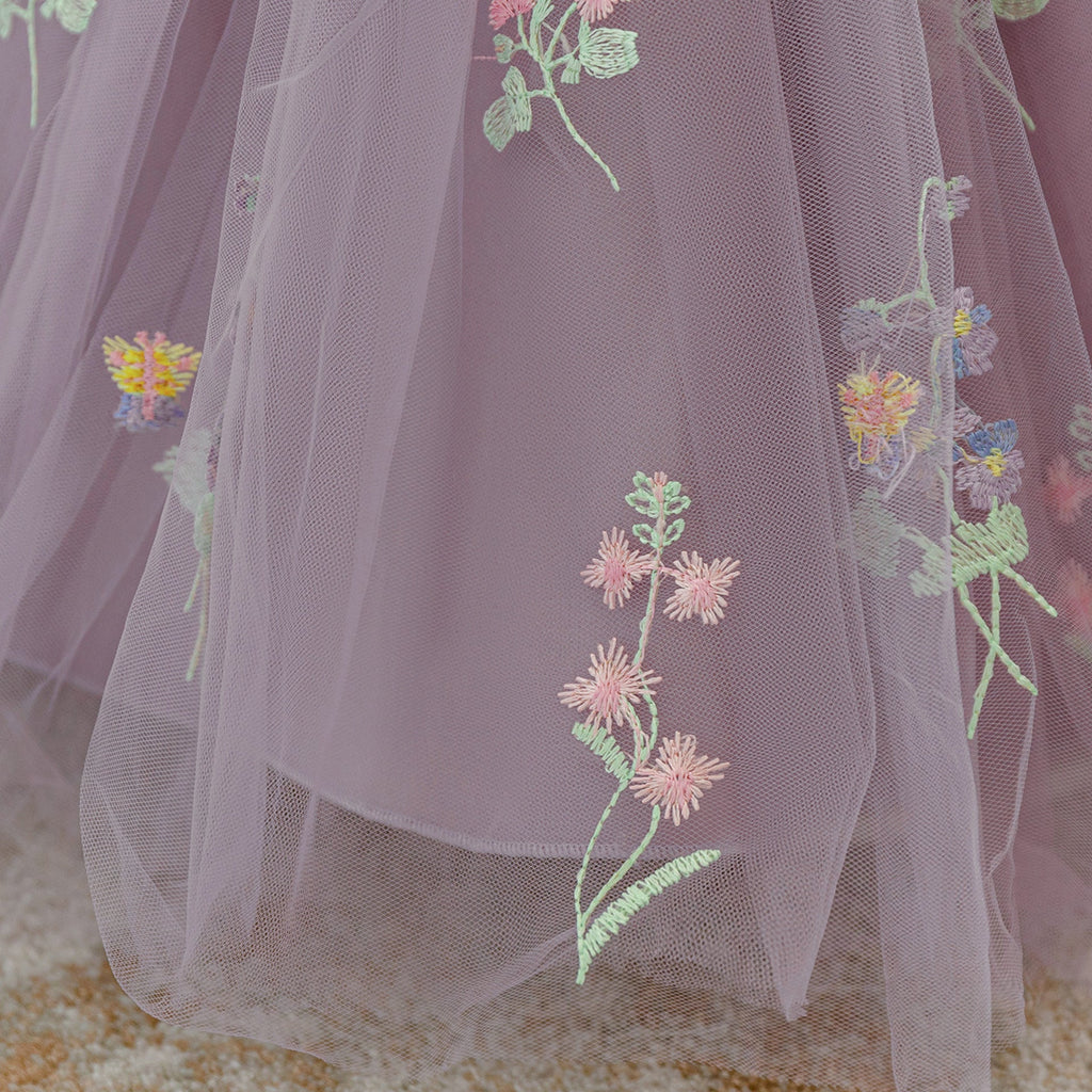 Vestido de Festa Tule Floral