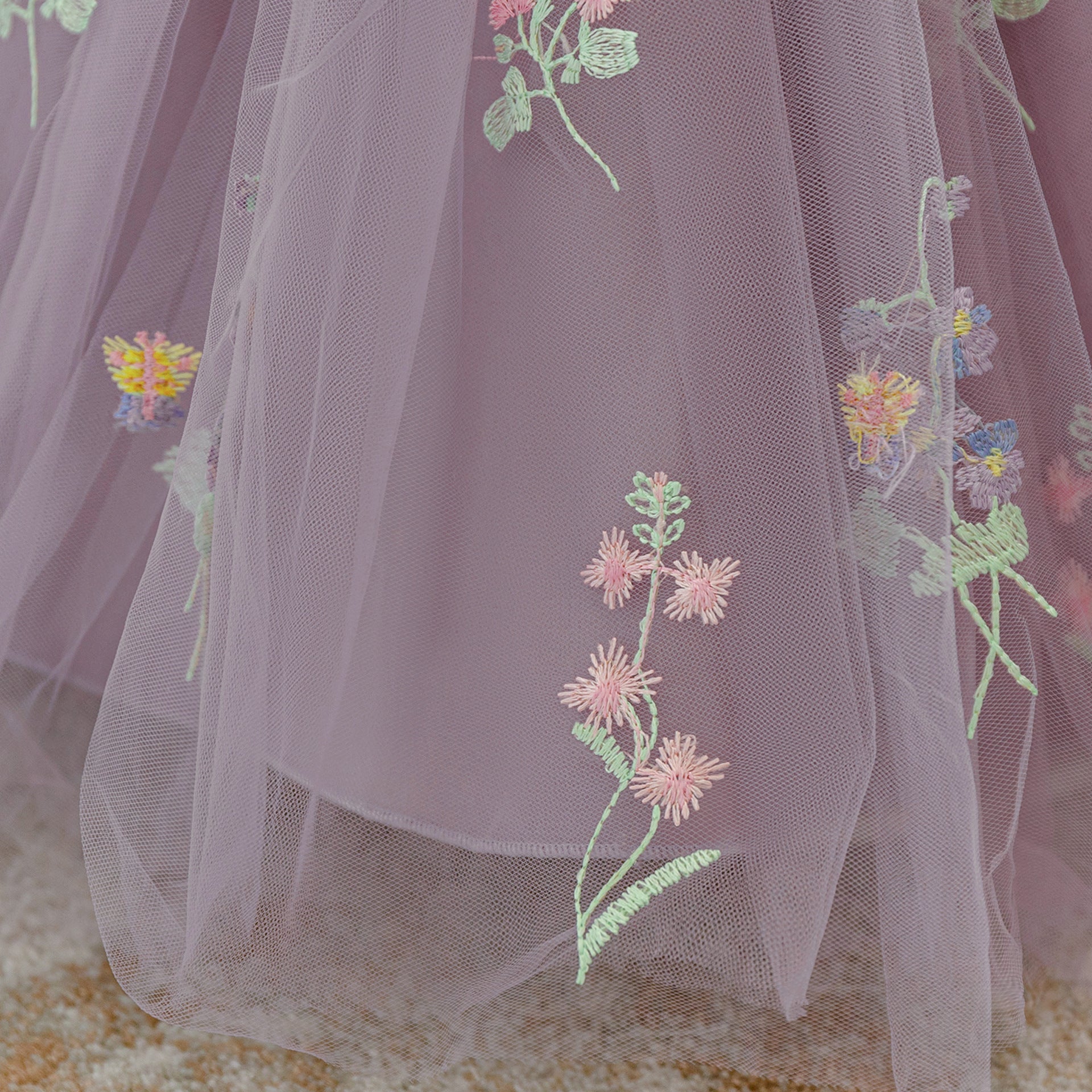 Vestido de Festa Tule Floral