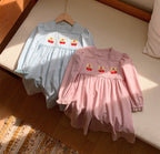 Vestido Infantil com Renda Cerejinhas