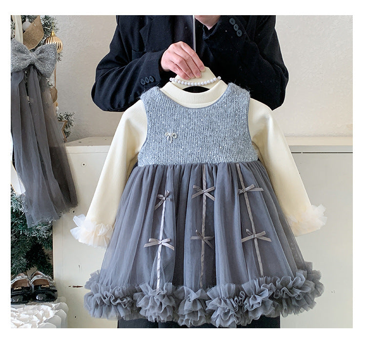 Vestido Infantil Lacinhos + Manga Longa
