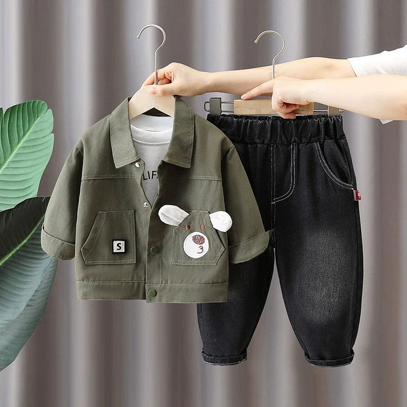 Conjunto Infantil Masculino Jeans Cachorrinho