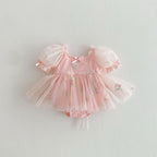 Vestido Infantil Tule Florzinhas