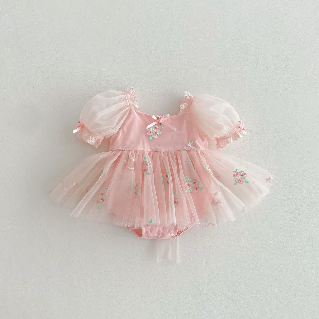 Vestido Infantil Tule Florzinhas