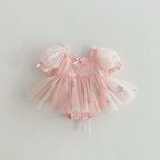 Vestido Infantil Tule Florzinhas