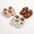 Sapato Infantil Feminino Bordado Florzinhas